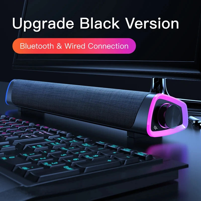 4D Computer Wired Loudspeaker Bluetooth Bar Stereo Sound Subwoofer Surround Soundbar Speaker For Macbook Laptop Notebook PC game