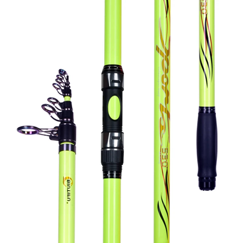 BIUTIFU Telescopic Surf Shore Casting Fishing Rods 4.25/4.5/5.0m T1000 Carbon Spinning Power 80-200g Throwing Long distance Pole