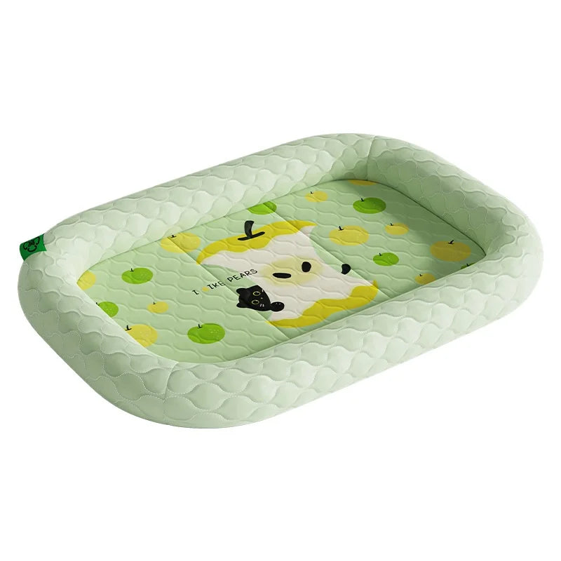 Pet Ice Mat Summer Cooling Dog Cat Mat Ice Silk Fabric Breathable Anti Slip Self Cooling Nest for Small Large Dogs Cats