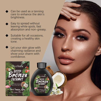 Oceaura Coconut Tanning Cream Moisturizing Summer Sunless Bronzer Wheat Skin Restore Luster Glowing Lasting Tanning Lotion