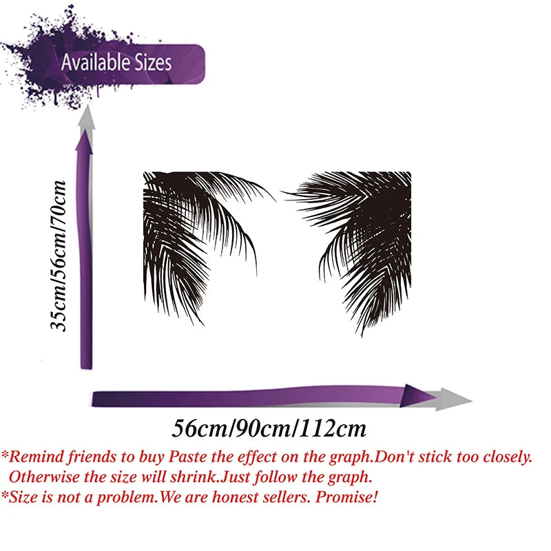 Tropical Palm Tree Leaves Wall Sticker Office Kids Room Twigs Palm Branch Leaf Summer Beach Forest LandScape Wall Decal Playroom