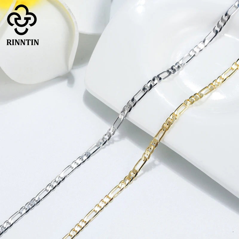Rinntin 925 Sterling Silver Beads Chain Anklet for Women Fashion Adjustable Summer Beach Foot Bracelet Anklets Jewelry SA13