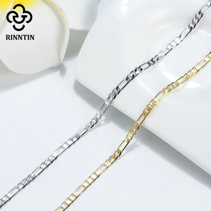 Rinntin 925 Sterling Silver Beads Chain Anklet for Women Fashion Adjustable Summer Beach Foot Bracelet Anklets Jewelry SA13