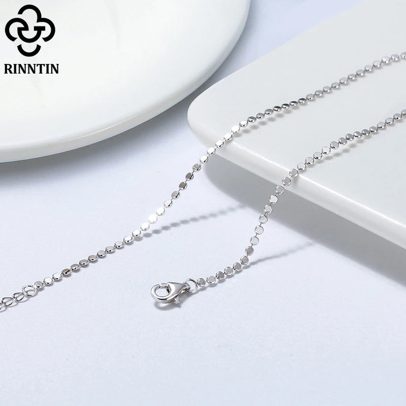 Rinntin 925 Sterling Silver Beads Chain Anklet for Women Fashion Adjustable Summer Beach Foot Bracelet Anklets Jewelry SA13