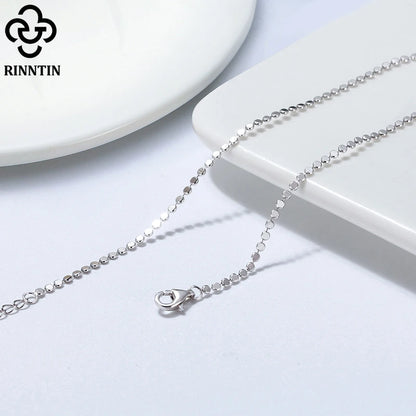 Rinntin 925 Sterling Silver Beads Chain Anklet for Women Fashion Adjustable Summer Beach Foot Bracelet Anklets Jewelry SA13