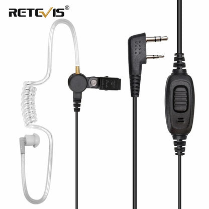 Retevis EEK009 Walkie Talkie Earphones 2Pin Acoustic Tube Radio Headset with PTT MIC for Baofeng UV 5R Retevis RT3S RT22 TYT