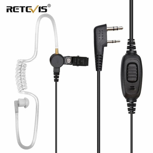 Retevis EEK009 Walkie Talkie Earphones 2Pin Acoustic Tube Radio Headset with PTT MIC for Baofeng UV 5R Retevis RT3S RT22 TYT