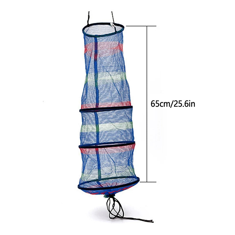 Portable Fishing Net 3 Layer Round Folding Mesh Trap Fish Basket Collapsible Fishing Net Cage Fish Baskets For Live Fish