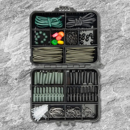 277Pcs Carp Fishing Accessories with Storage Box Carp Fishing Rigs Assortment Rust Proof Swivels Terminal Rigs for Bass Trout