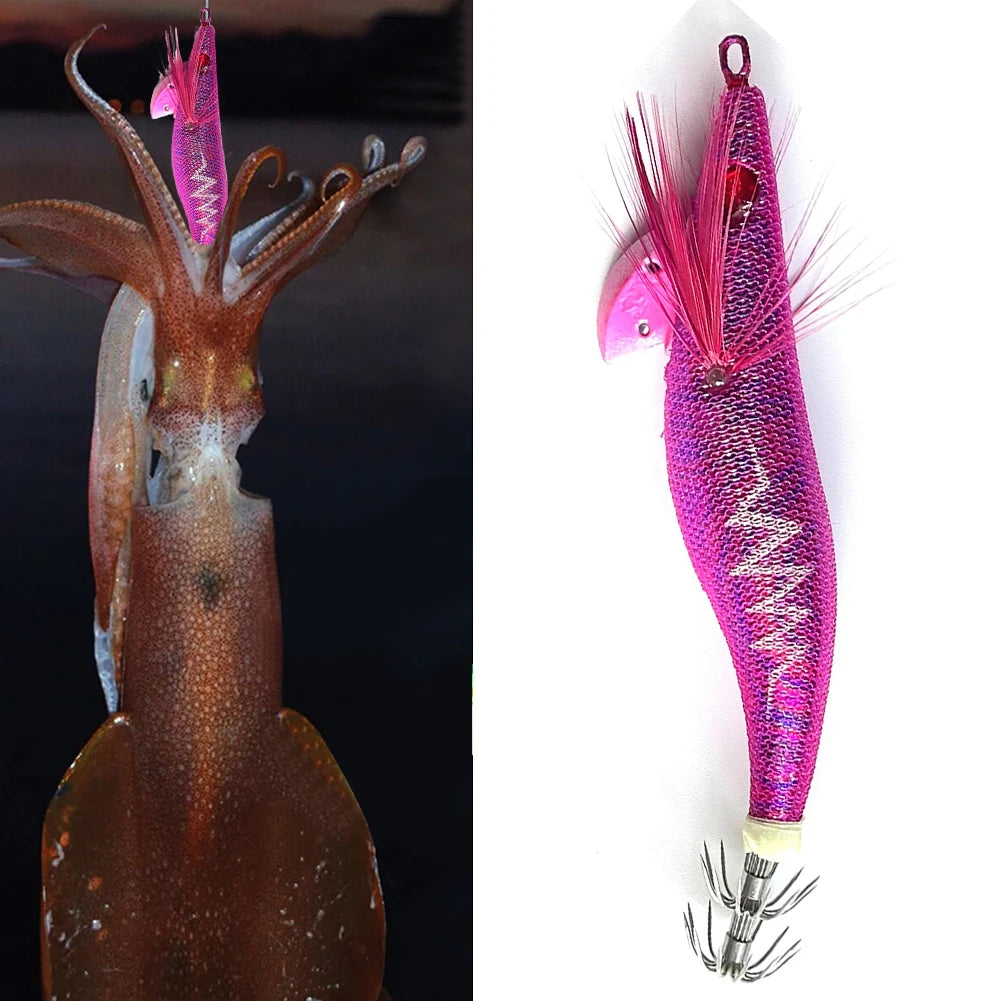 Luminous Swimbait Glow in Dark Crankbait Simulation Squid Jig Hook Bait Lifelike Plastic for Octopus Cuttlefish Fishing Tackle