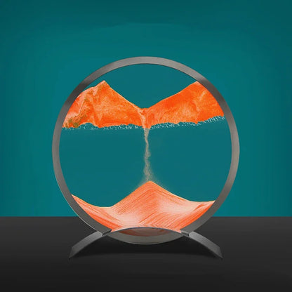 Moving Sand Art Picture Round Glass Quicksand Hourglass 3D Deep Sea Sandscape In Motion Flowing Sand Painting Home Decor Gifts