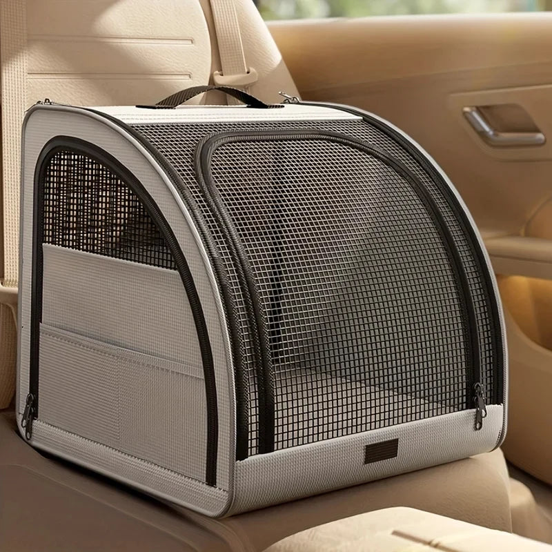 Foldable Pet Booster Seat Car Crate for Dog Portable Travel Cat Bed Carrier Bag with Mesh Window Pet Cushion for Car/Vet/Trip