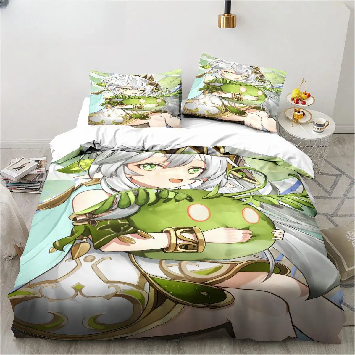 New Genshin Impact Nahida Kawaii Cute Cartoon Nahida King Twin Double Child Bedding Set Microfiber Or Polyester Duvet Cover Set