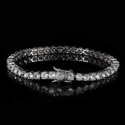 Drop Shipping Hip Hop Bling CZ Cubic Zirconia Iced Out Tennis Bracelet For Women 3/4/5/6mm Width 1Row Tennis Bracelet Men