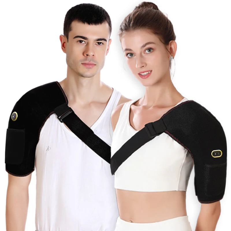 Electric Shoulder Massager with Heating Pad Vibration Massage Support Belt Thermal Brace for Relaxation And Relieve Fatigue