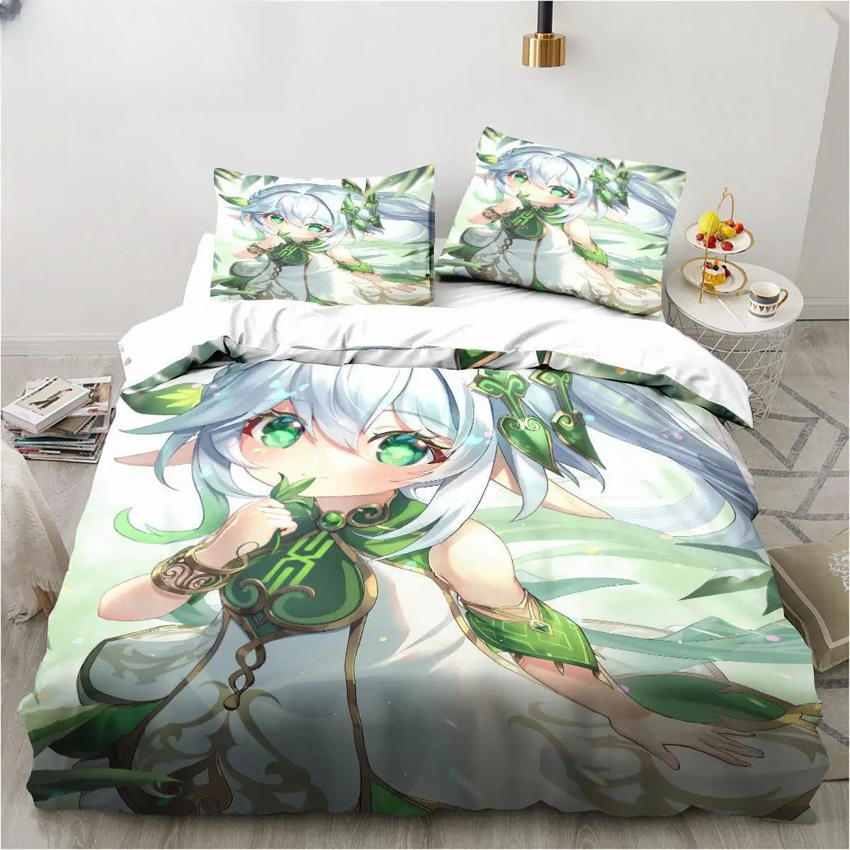New Genshin Impact Nahida Kawaii Cute Cartoon Nahida King Twin Double Child Bedding Set Microfiber Or Polyester Duvet Cover Set
