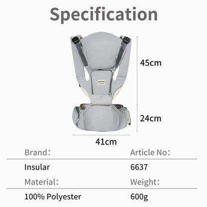 INSULAR Baby Carrier Breathable Child Waist Stool With Hip Seat Waist Stool Front Hold Portable Multi-functional 0-2Y