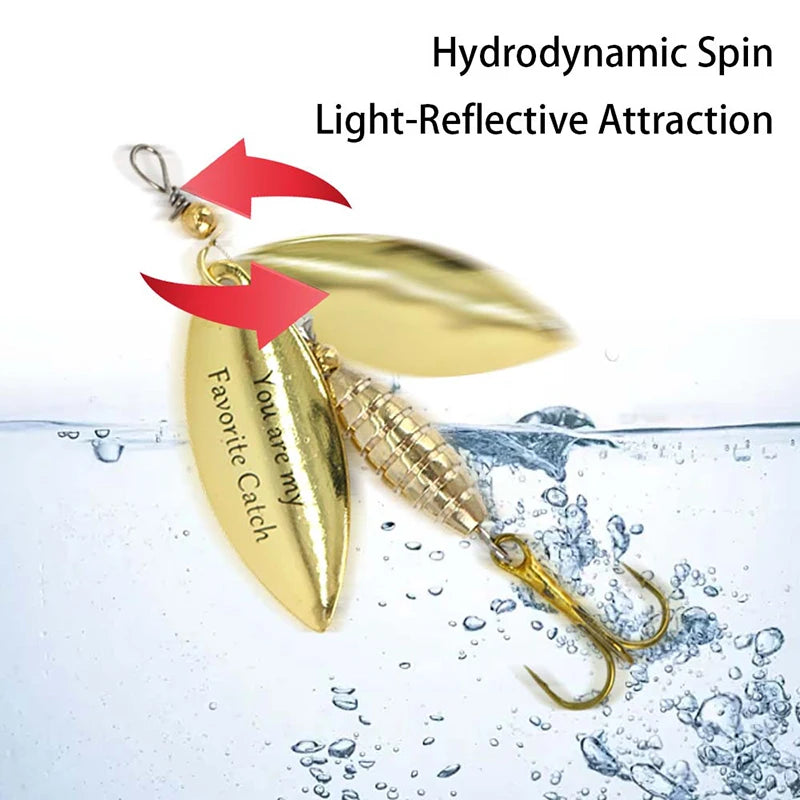 10Pcs 6.7cm 7g Spinner Spoon Metal Bait Fishing Lure Sequins Crankbait Spoon Baits for Bass Trout Perch Pike Rotating