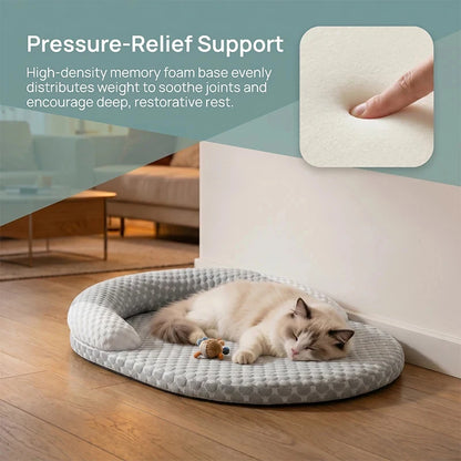 Summer Pet Neck Protection Pet Sleeping Pad Breathable Ice Silk Fabric Removable Washable Cool Relieving Heat Soft Comfortable