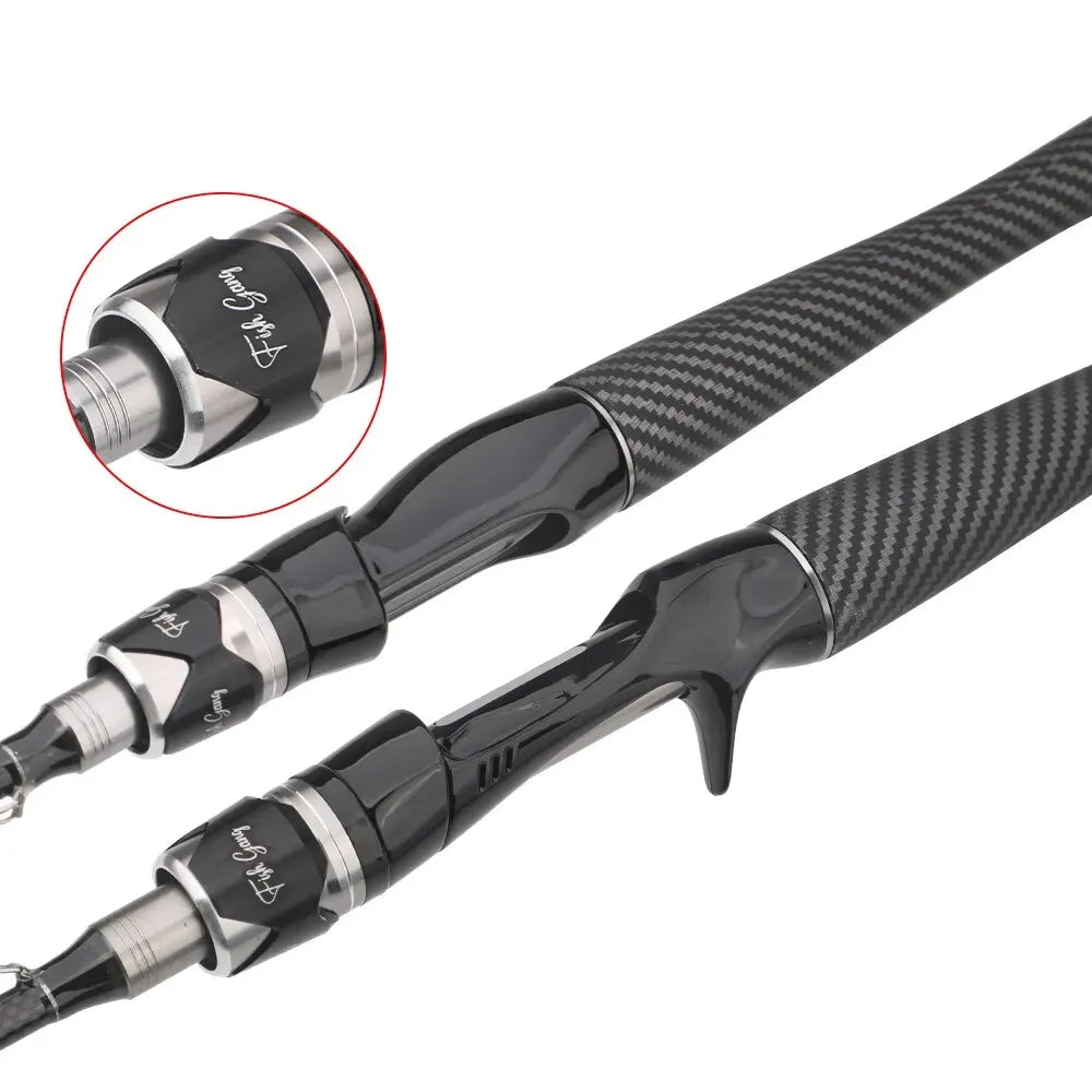 ROLLFISH Power M Spinning Casting Fishing Rods Freshwater Saltwater Carbon Lure Fishing Rod Bass Fishing Fast Action 1.8-2.7M