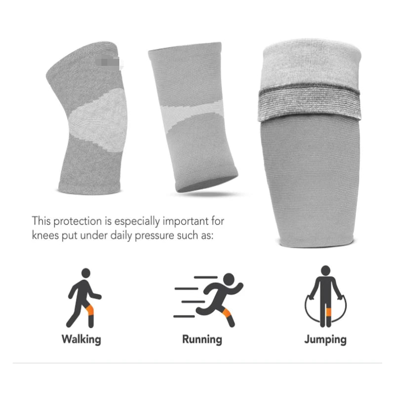 Professional Protection Breathable Bamboo Sports Knee Brace Running Compression Warm  Knee Sleeve Pads,pain Relief From Illness