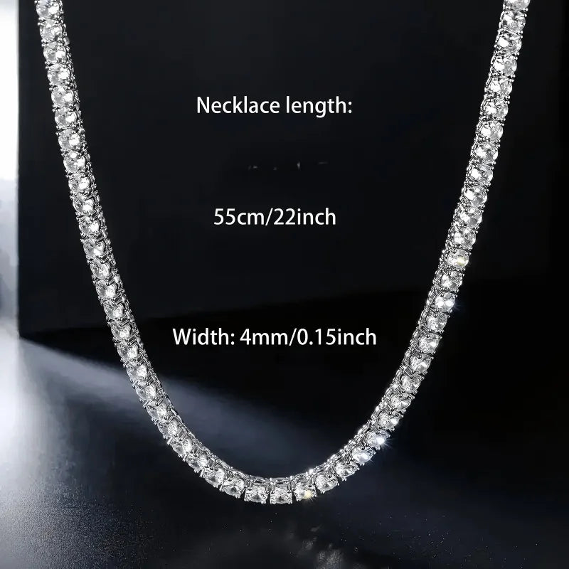 A natural high-quality S925 silver tennis necklace that can be worn on daily holidays and is the best choice for Valentine's Day