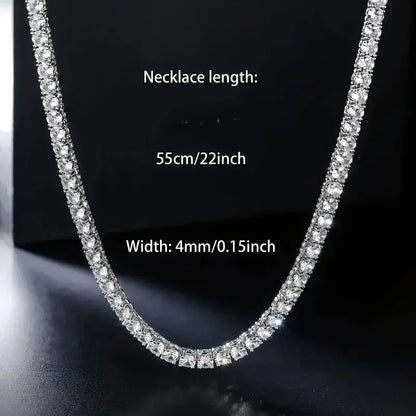 A natural high-quality S925 silver tennis necklace that can be worn on daily holidays and is the best choice for Valentine's Day