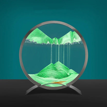 Moving Sand Art Picture Round Glass Quicksand Hourglass 3D Deep Sea Sandscape In Motion Flowing Sand Painting Home Decor Gifts