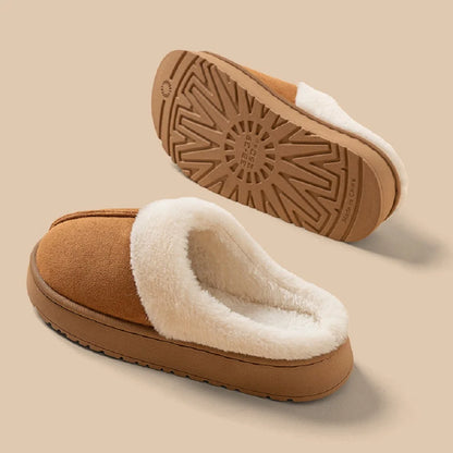 Women Fluffy Slippers for Autumn Winter Indoor EVA Thick Sole Anti-Slip Warm Unisex House Shoes