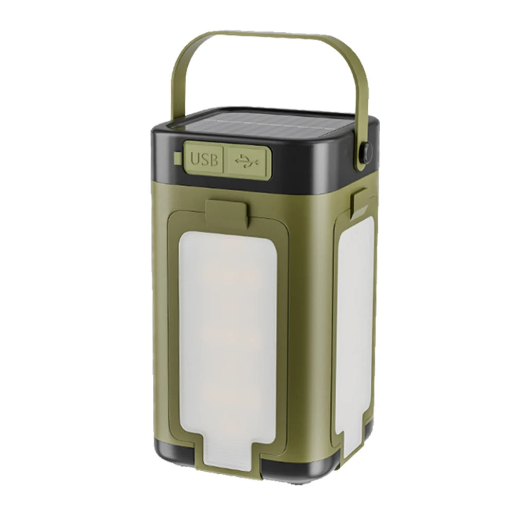 Rechargeable Lantern Power Bank Solar Camping Lantern Portable Flashlight LED Tent Light for Camping Hiking Fishing