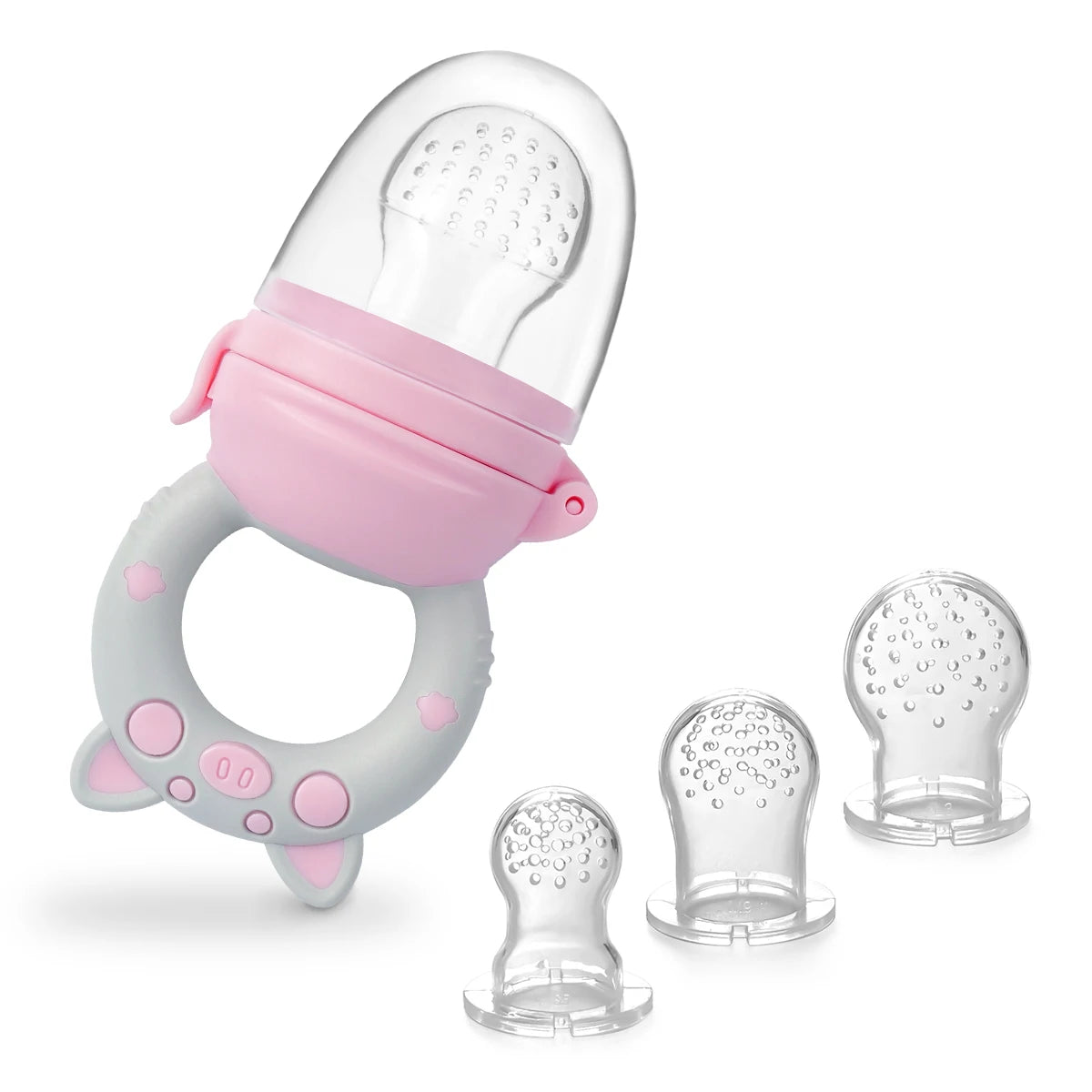 4pcs/set Silicone Fruit & Vegetable Feeder for Infants and Toddlers 6-36 months Food Grade Teething & Feeding Pacifier