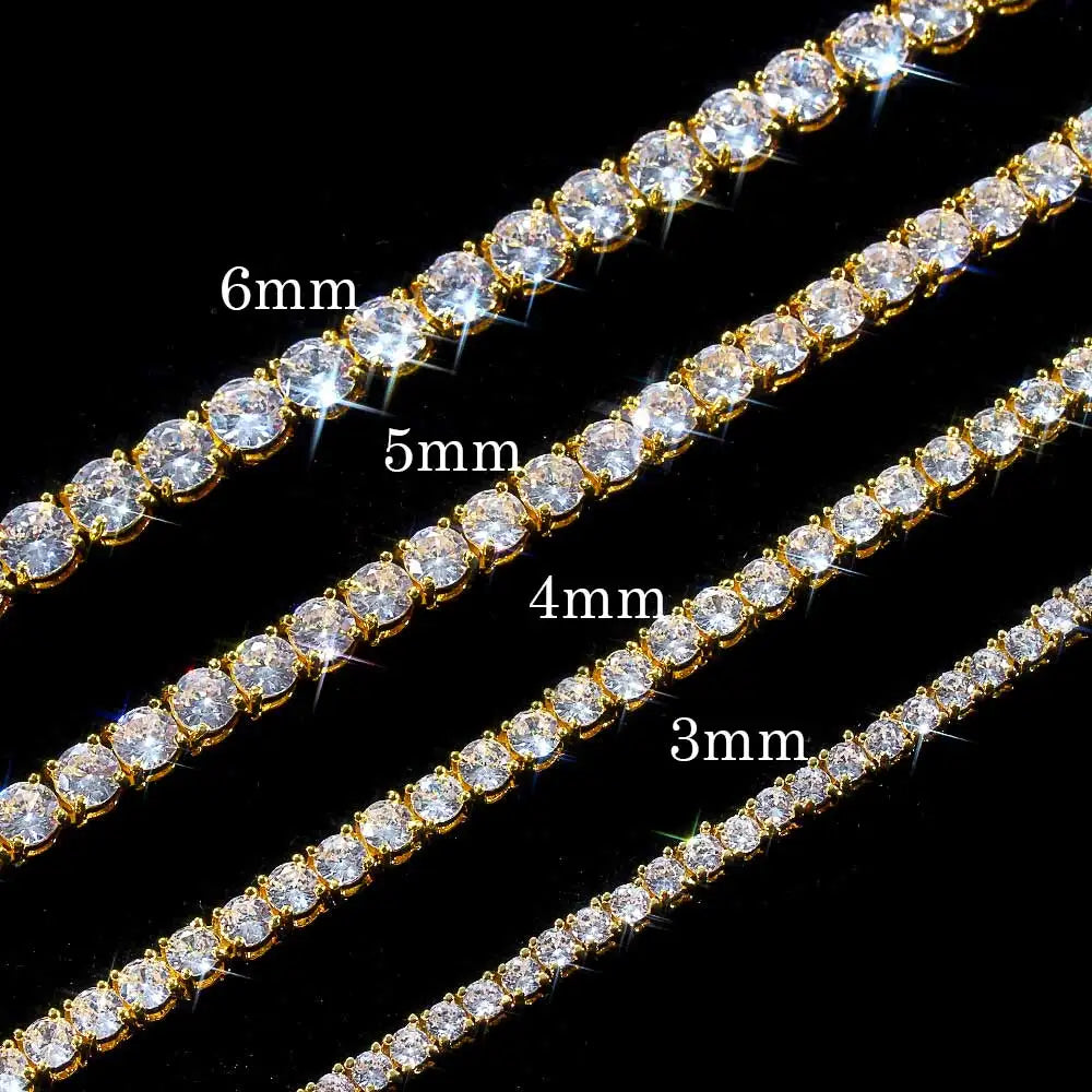 Drop Shipping Hip Hop Bling CZ Cubic Zirconia Iced Out Tennis Bracelet For Women 3/4/5/6mm Width 1Row Tennis Bracelet Men