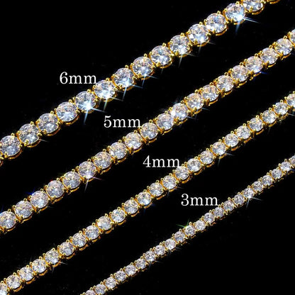 Drop Shipping Hip Hop Bling CZ Cubic Zirconia Iced Out Tennis Bracelet For Women 3/4/5/6mm Width 1Row Tennis Bracelet Men
