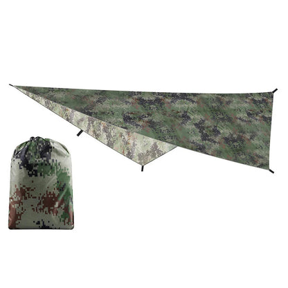 Portable Camouflage Awning Shade 210T Polyester Yarn Camping Tarp Waterproof Foldable Ultra-light Picnic Backpacking Equipment