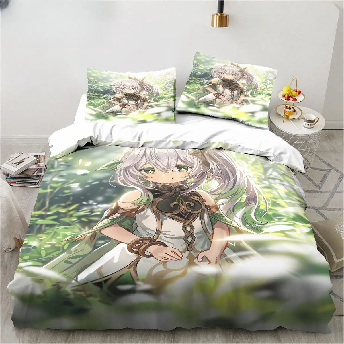 New Genshin Impact Nahida Kawaii Cute Cartoon Nahida King Twin Double Child Bedding Set Microfiber Or Polyester Duvet Cover Set
