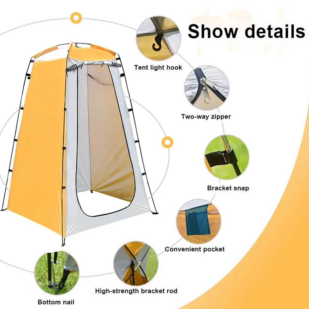 Portable Camping Shower Tent Waterproof Anti-UV Shower Bathing Tent Changing Fitting Room Beach Privacy Toilet Shelter Tent