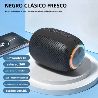 Small Stereo HIFI Bluetooth Speaker with RGB Colorful LED Light Home Desktop Subwoofer TWS Outdoor Portable Party Box Speakers