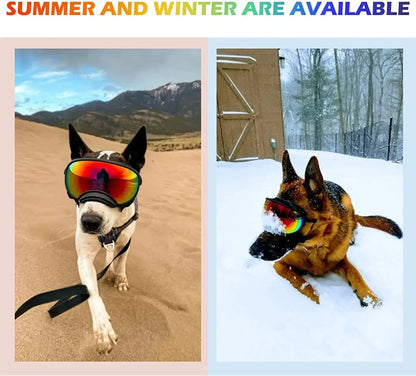ATUBAN Dog Goggles Pet Glasses Anti UV Strong Impact Resistance Adjustable Puppy Large Breed Goggles Breathable Pet Sunglasses