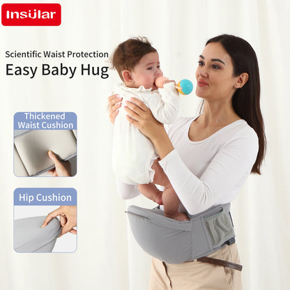 INSULAR Baby Carrier Breathable Child Waist Stool With Hip Seat Waist Stool Front Hold Portable Multi-functional 0-2Y