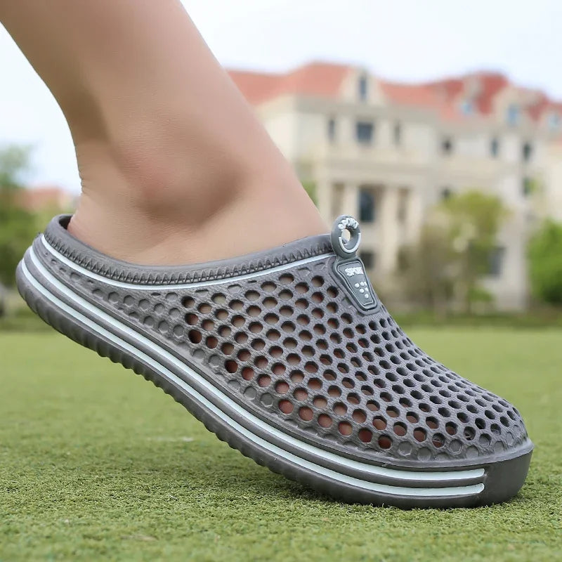 Men Shoes 2026 Beach Slippers Unisex Hollow Out Casual Women Beach Sandal Flip Flops Shoes Non-slip Size 36-45 Mens Slippers