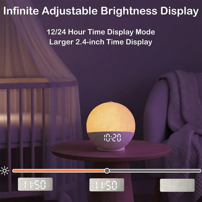 Wake Up Light Sunrise Alarm Clock White Noise Sound Machine Bluetooth Speaker Color Changing Night Lights for Bedroom Ideal Gift