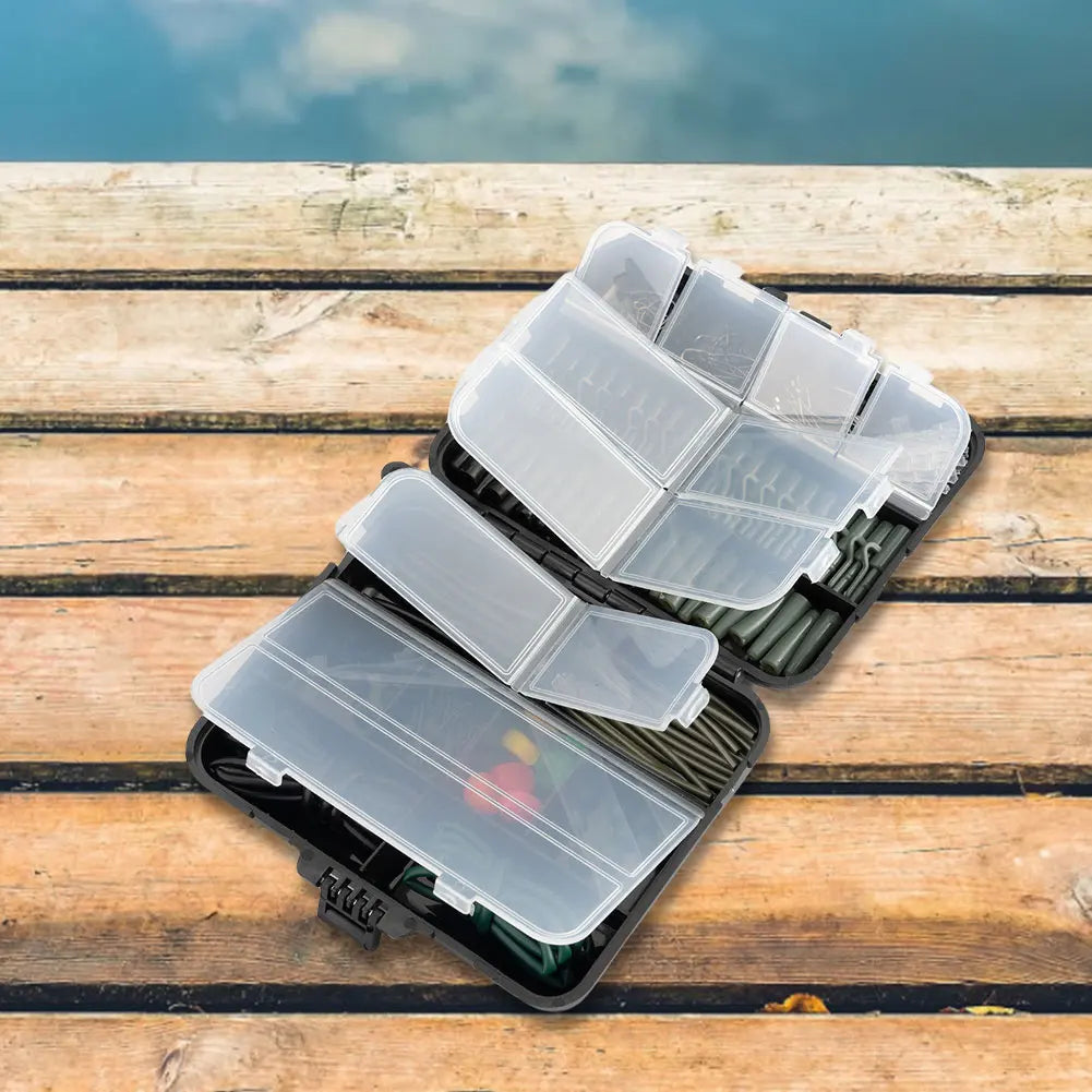 277Pcs Carp Fishing Accessories with Storage Box Carp Fishing Rigs Assortment Rust Proof Swivels Terminal Rigs for Bass Trout