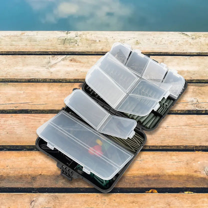 277Pcs Carp Fishing Accessories with Storage Box Carp Fishing Rigs Assortment Rust Proof Swivels Terminal Rigs for Bass Trout