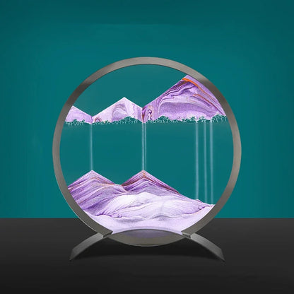 Moving Sand Art Picture Round Glass Quicksand Hourglass 3D Deep Sea Sandscape In Motion Flowing Sand Painting Home Decor Gifts