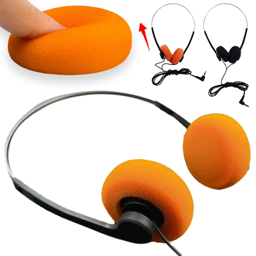 Retro Over-ear Headphones Portable Wired Stereo Adjustable Headband Headphones for Most Mobile Playback Devices Sports Earphones