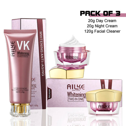 AILKE Lightening Anti-Wrinkle Face Cream, With Collagen, Hyaluronic Acid, Whitening Skin Care Women Facial Moisturizer Set