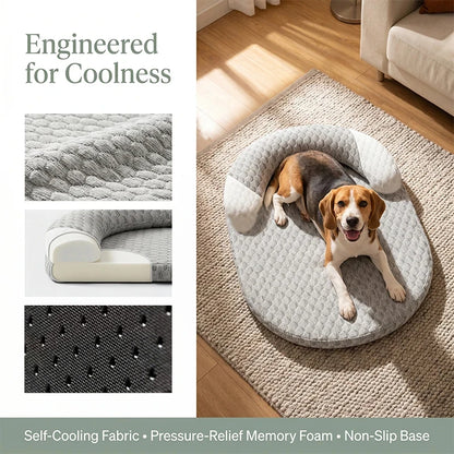 Summer Pet Neck Protection Pet Sleeping Pad Breathable Ice Silk Fabric Removable Washable Cool Relieving Heat Soft Comfortable