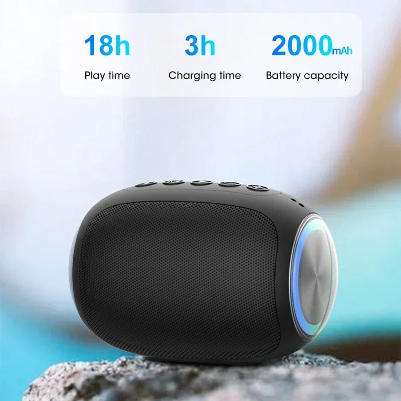 Small Stereo HIFI Bluetooth Speaker with RGB Colorful LED Light Home Desktop Subwoofer TWS Outdoor Portable Party Box Speakers