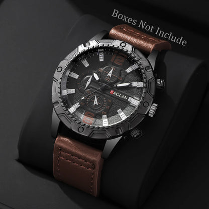 1/5PCS Men Fashion Sports Leather Strap Wristwatch Business Arabic Numeral Dial Quartz Watches Reloj Mujer（Without Box）
