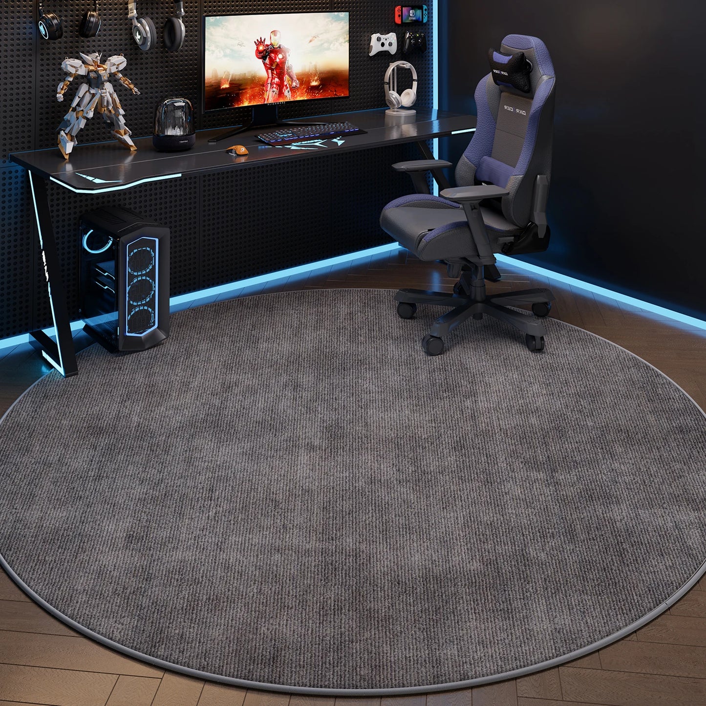 VIKAMA Computer Chair Floor Mat, Gaming Room Swivel Chair, Silent Pad, Office Chair, Washable Carpet, Home Decoration